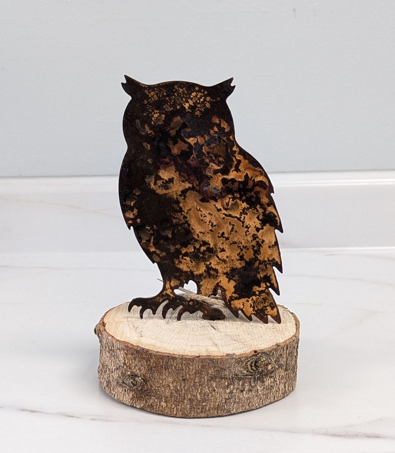 Rusted Owl on Log