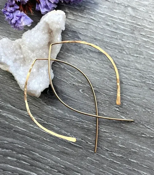 14K Gold Fill Small Hammered Arc Earrings