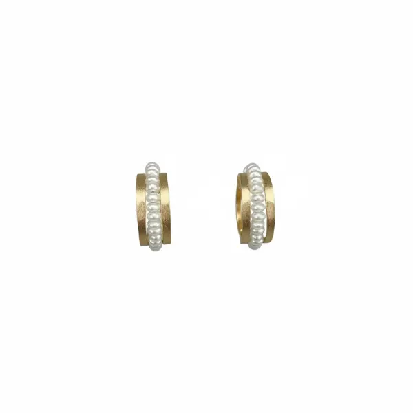 14k Gold Fill Chunky Pearl Ava Hoops
