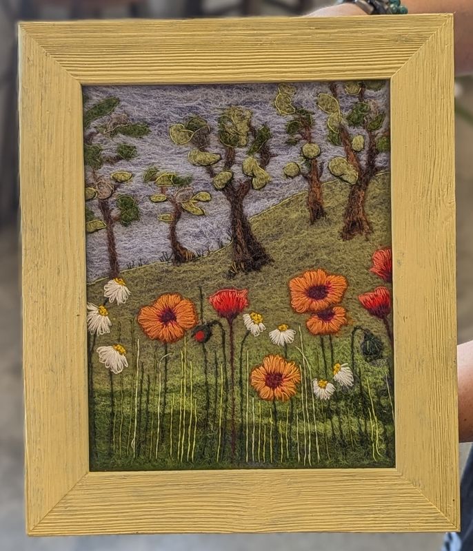Felted Flower Meadow Frame