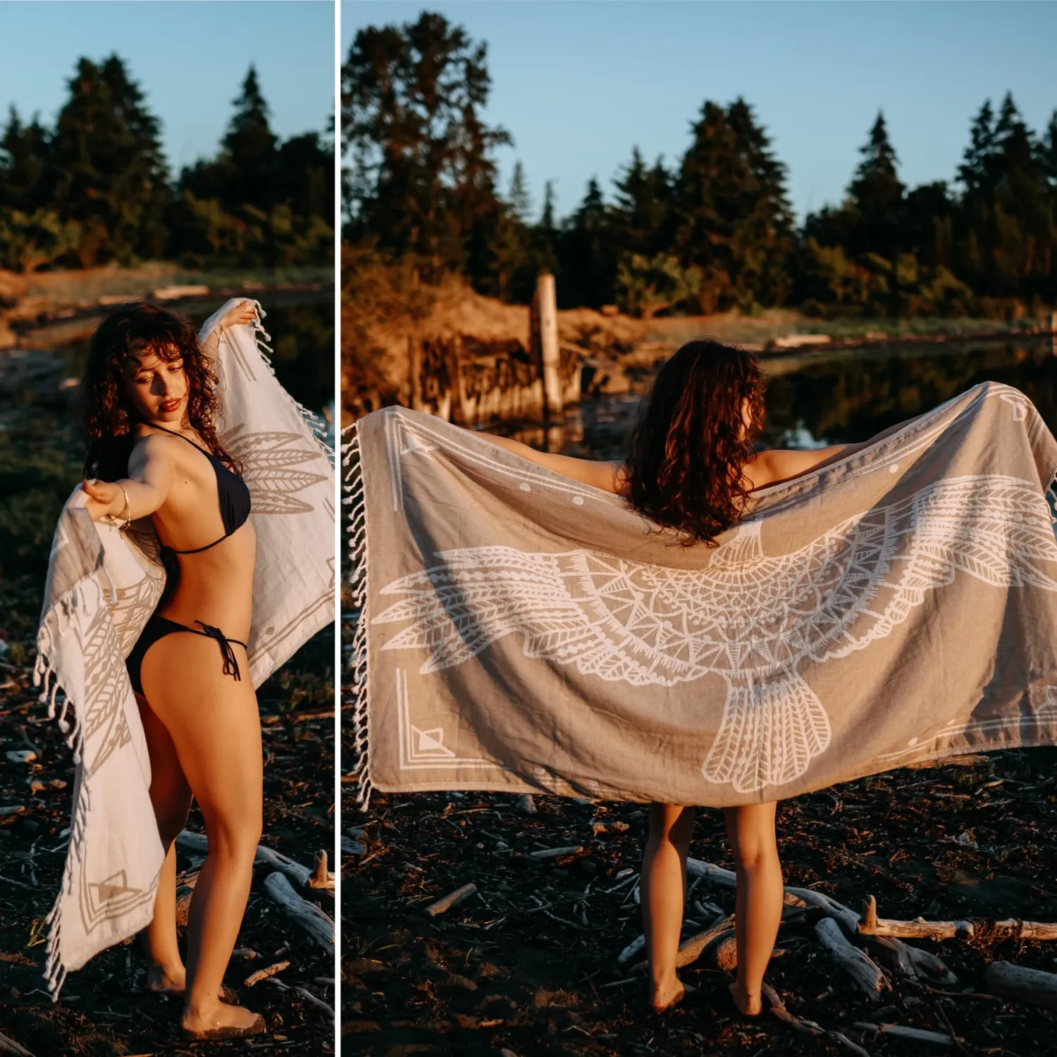 Driftwood Raven 100% Cotton Turkish Towel