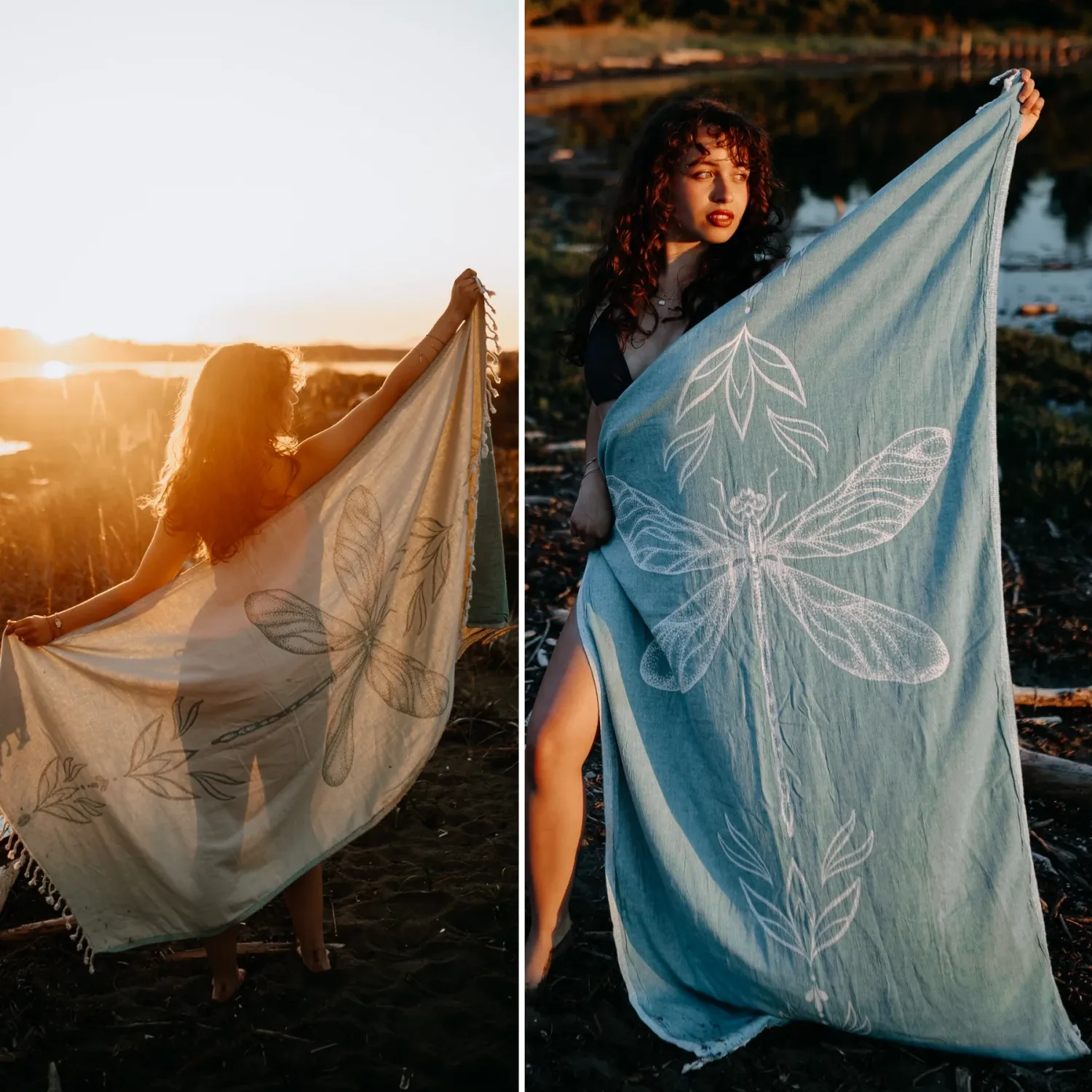 Seaglass Dragonfly 100% Cotton Turkish Towel