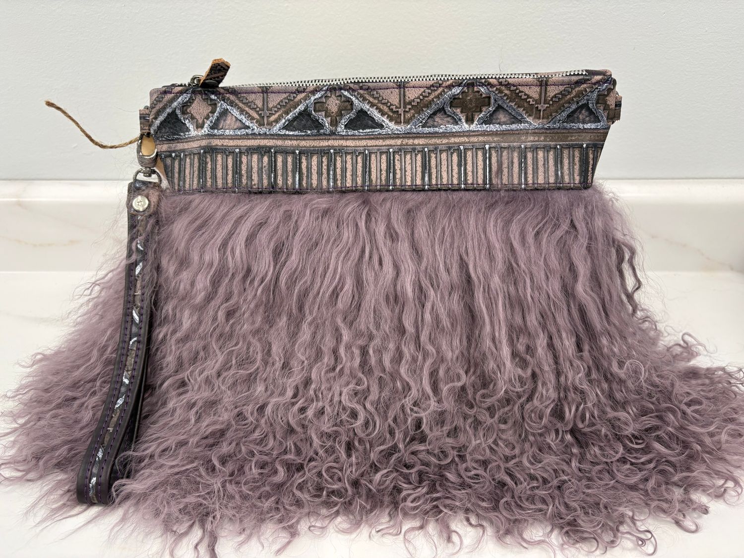 Fluffy Stowaway Bag Dusty Purple/Navajo Amethyst