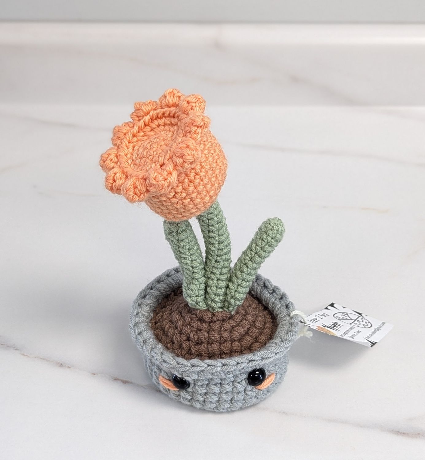 Orange Crochet Tulip