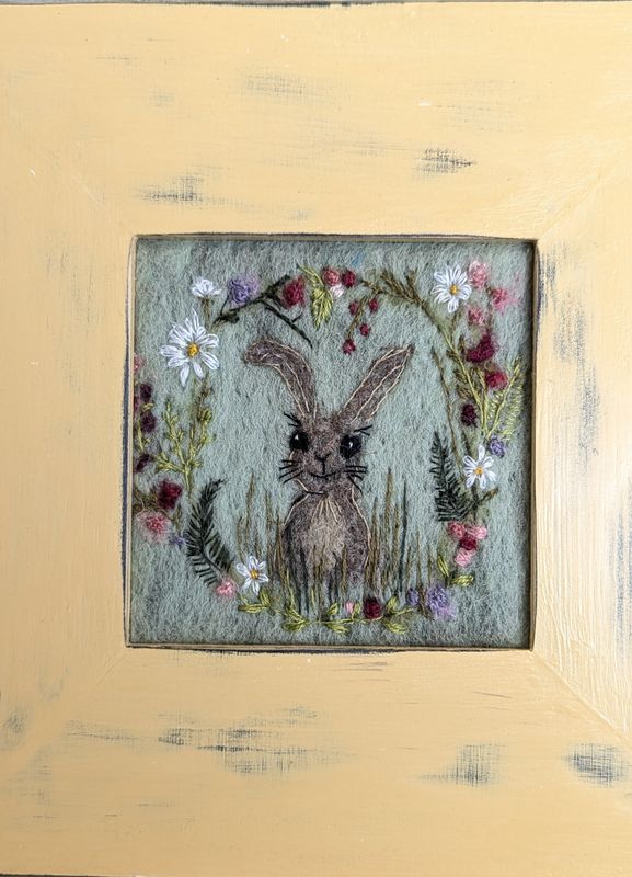 Felted Mini Rabbit Frame