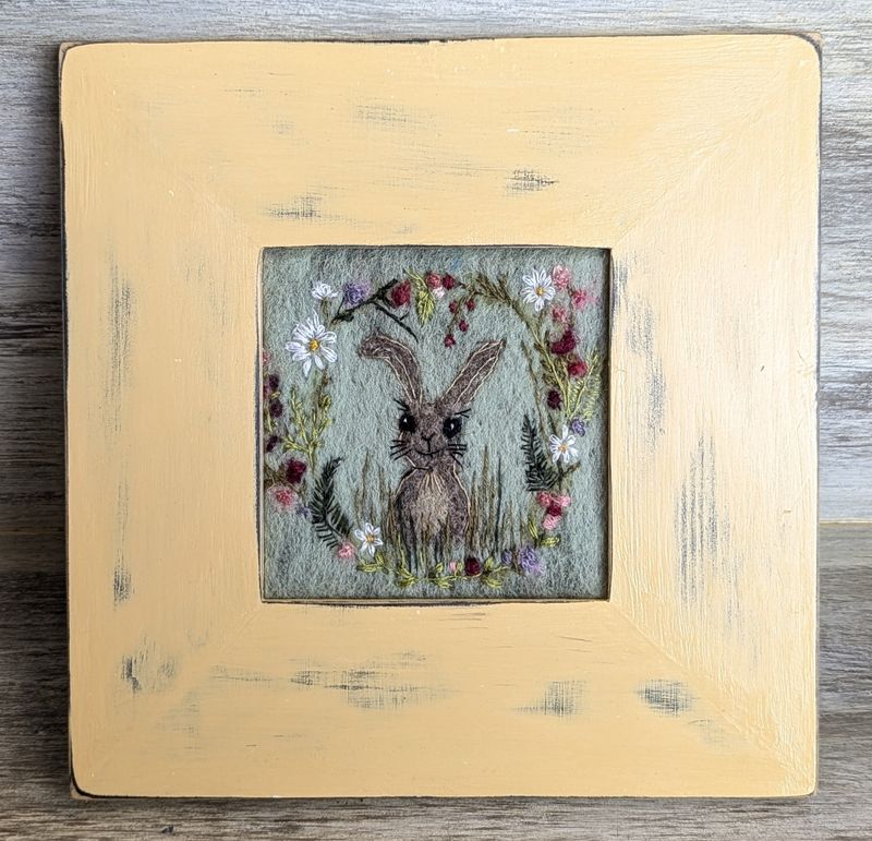 Felted Mini Rabbit Frame
