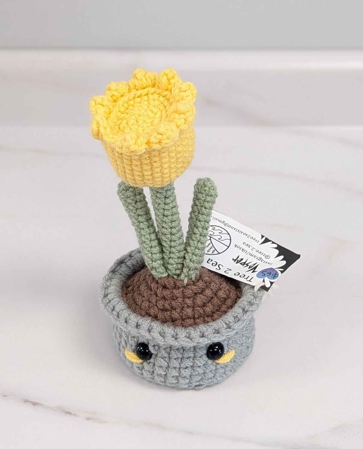Yellow Crochet Tulip