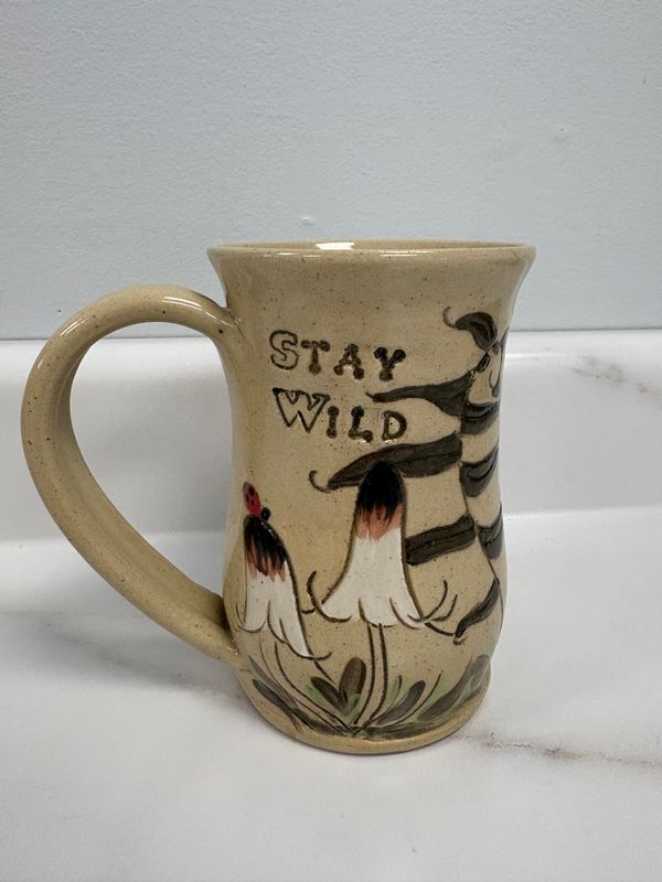 Stay Wild Mug - Inky Cap Mushrooms with Ladybug