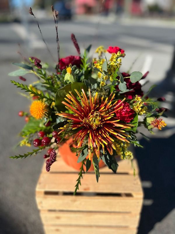 Pumpkin Container Arrangement