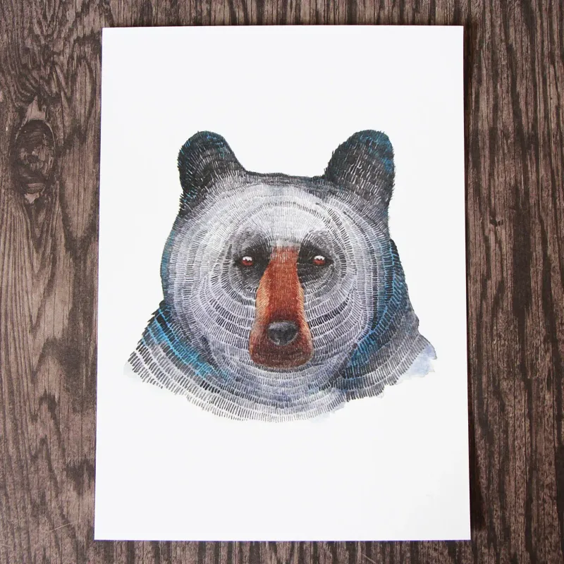 Black Bear 8 x 10 Watercolour Print