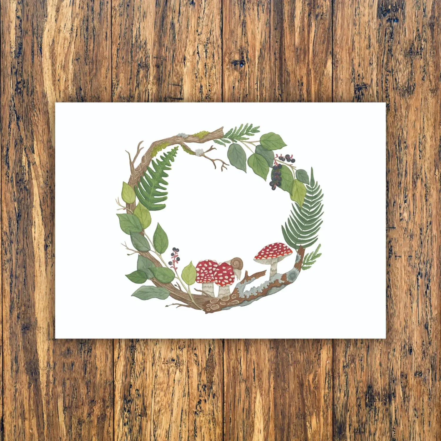 Forest Circle 5 x 7 Watercolour Print