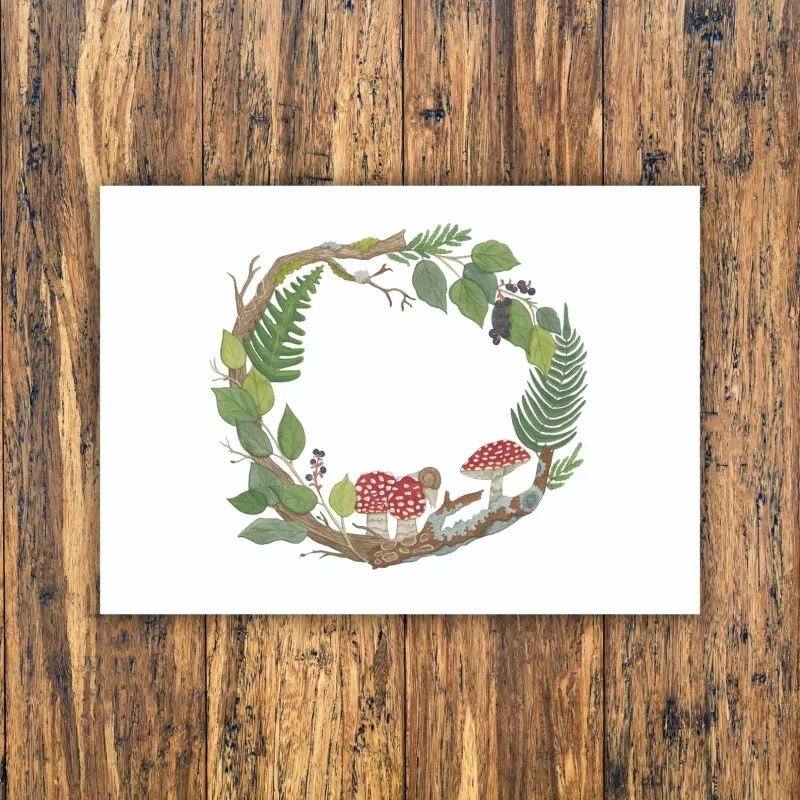 Forest Circle 5 x 7 Watercolour Print