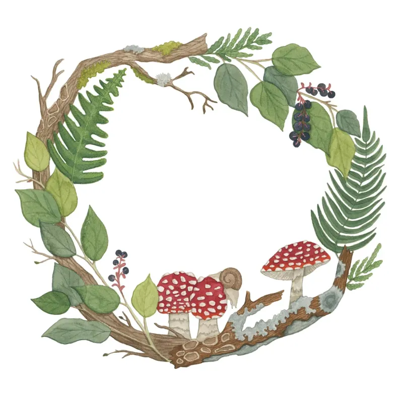 Forest Circle 5 x 7 Watercolour Print