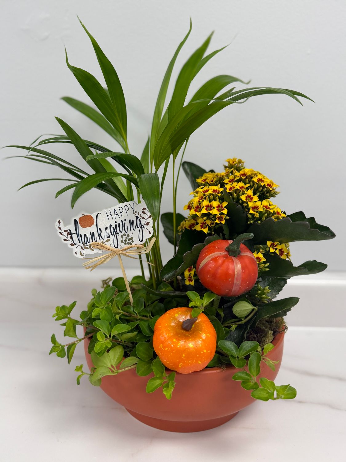 8" Thanksgiving Mixed Planter - Rust