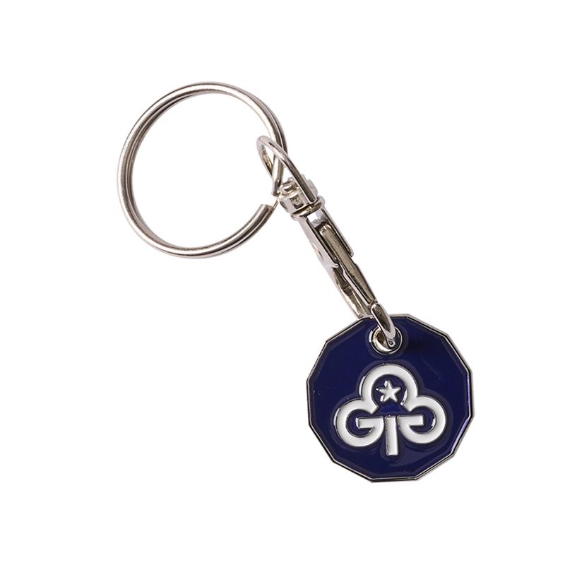 Girlguiding trolley coin keyring