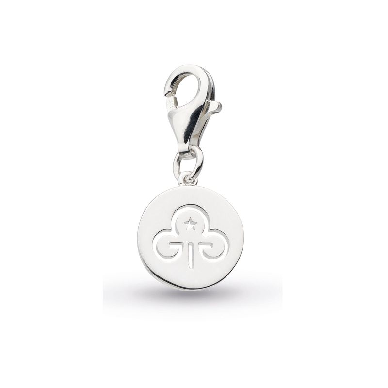 Clip charm with etched trefoil