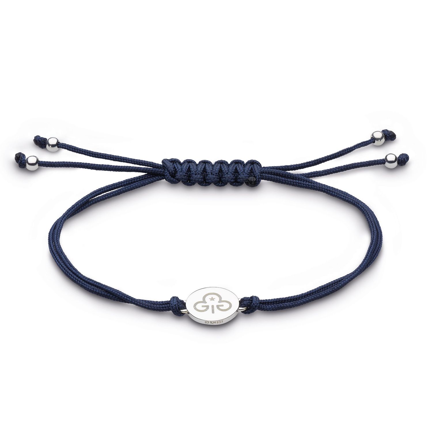 Corded silver trefoil bracelet