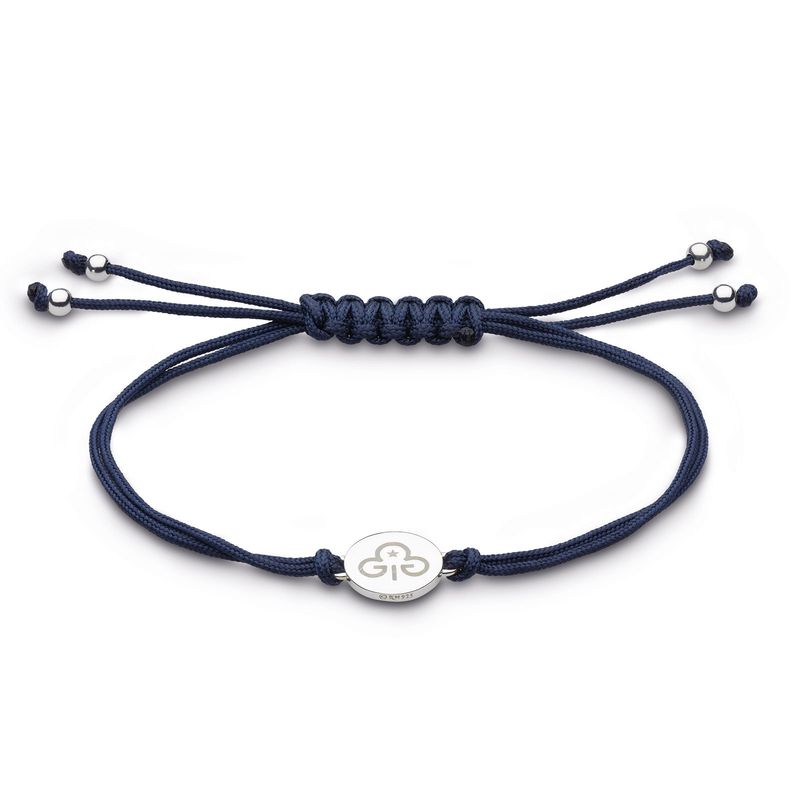 Corded silver trefoil bracelet