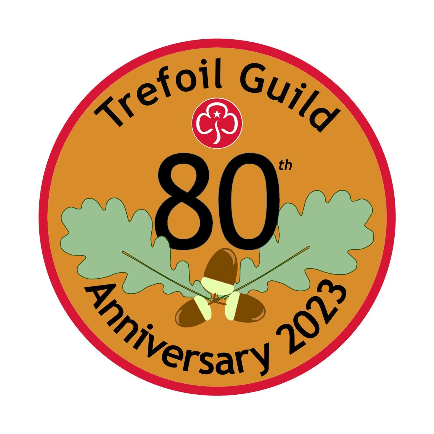Trefoil guild 80th anniversary challenge woven badge