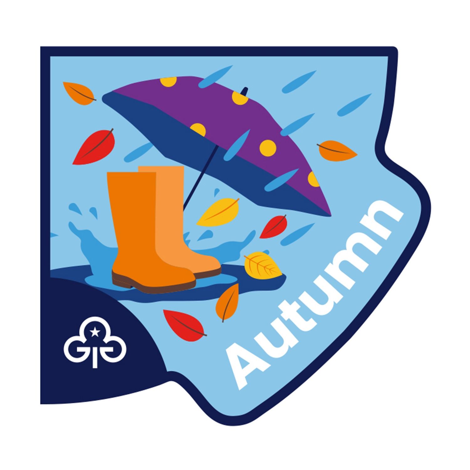 Autumn season woven badge
