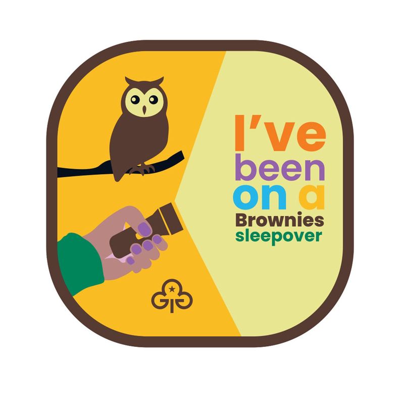 Brownies I&#39;ve been on a sleepover woven badge