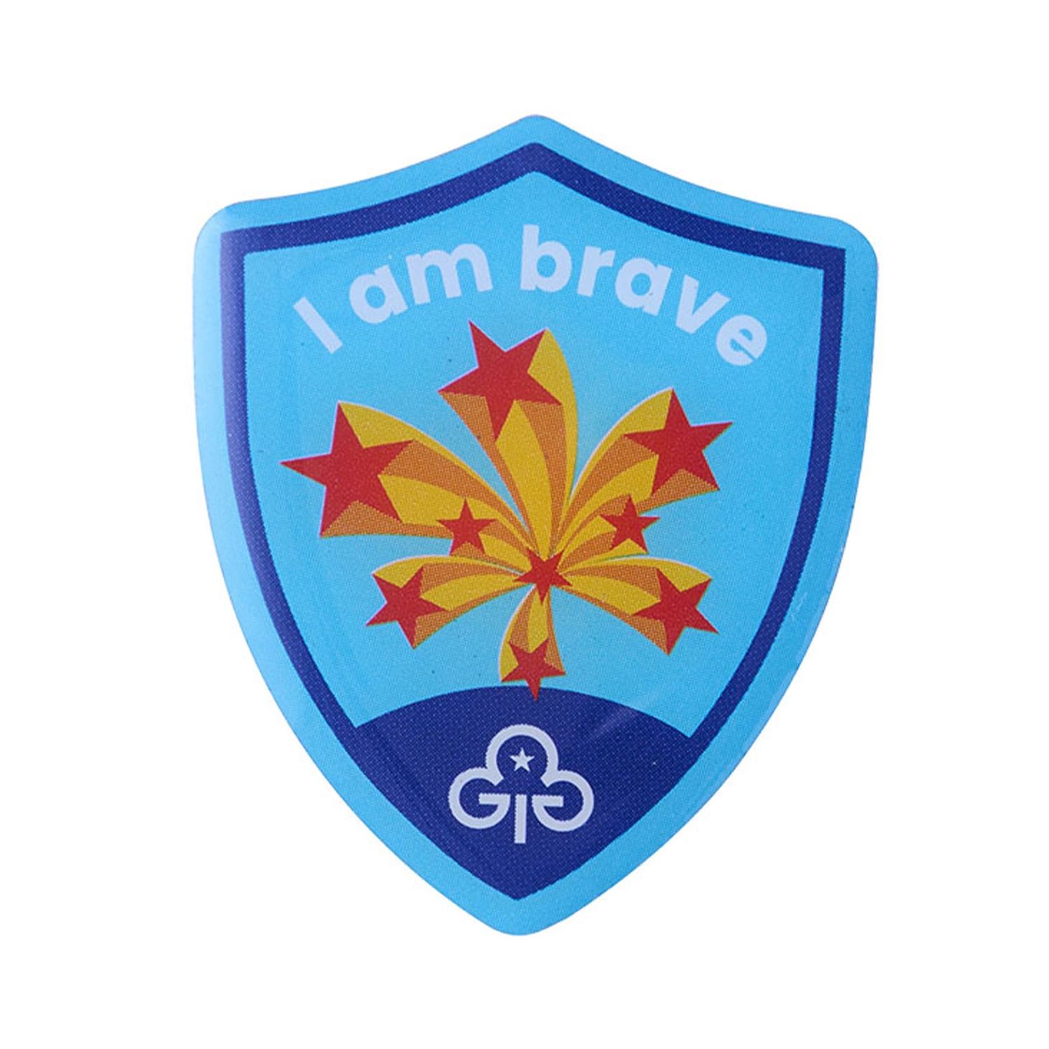 I am brave metal pin badge