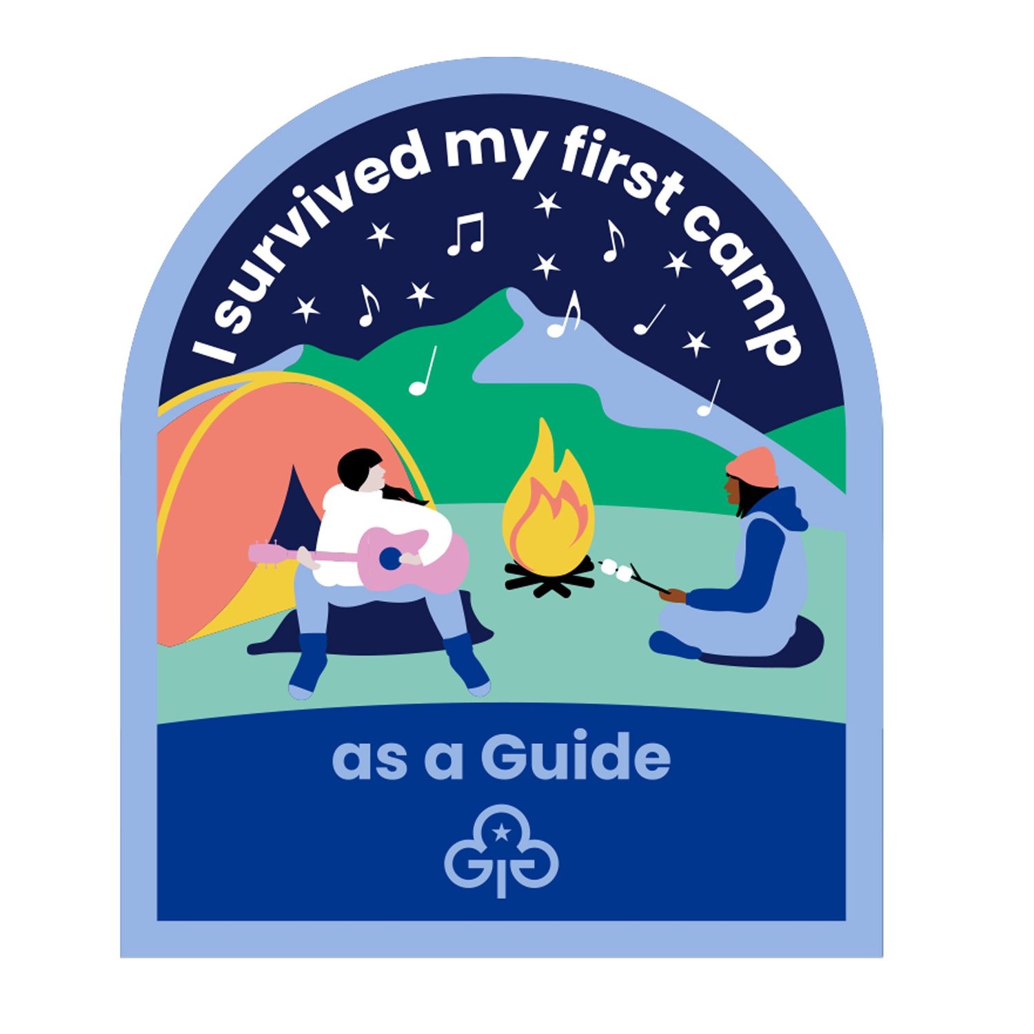 I survived my first camp as a Guide woven badge