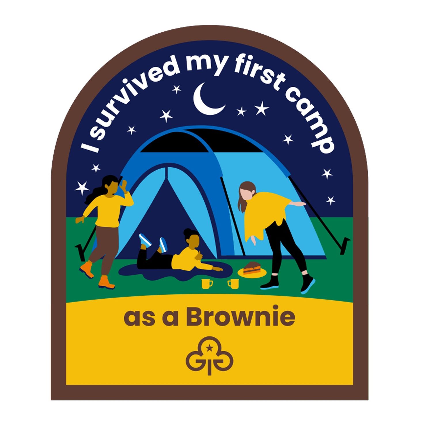 I survived my first camp as a Brownie woven badge