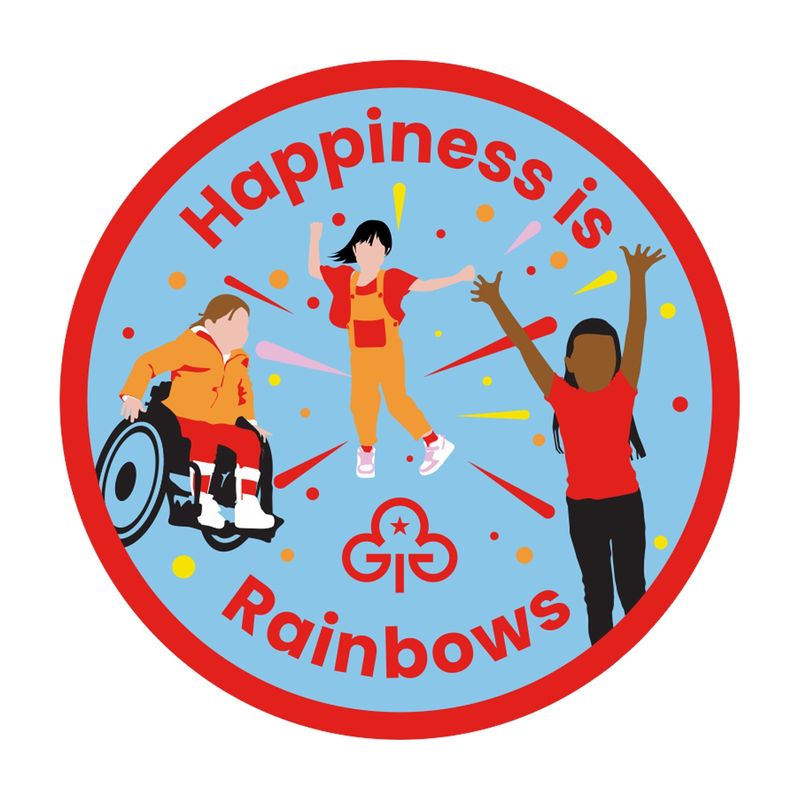 Happiness is Rainbows woven badge