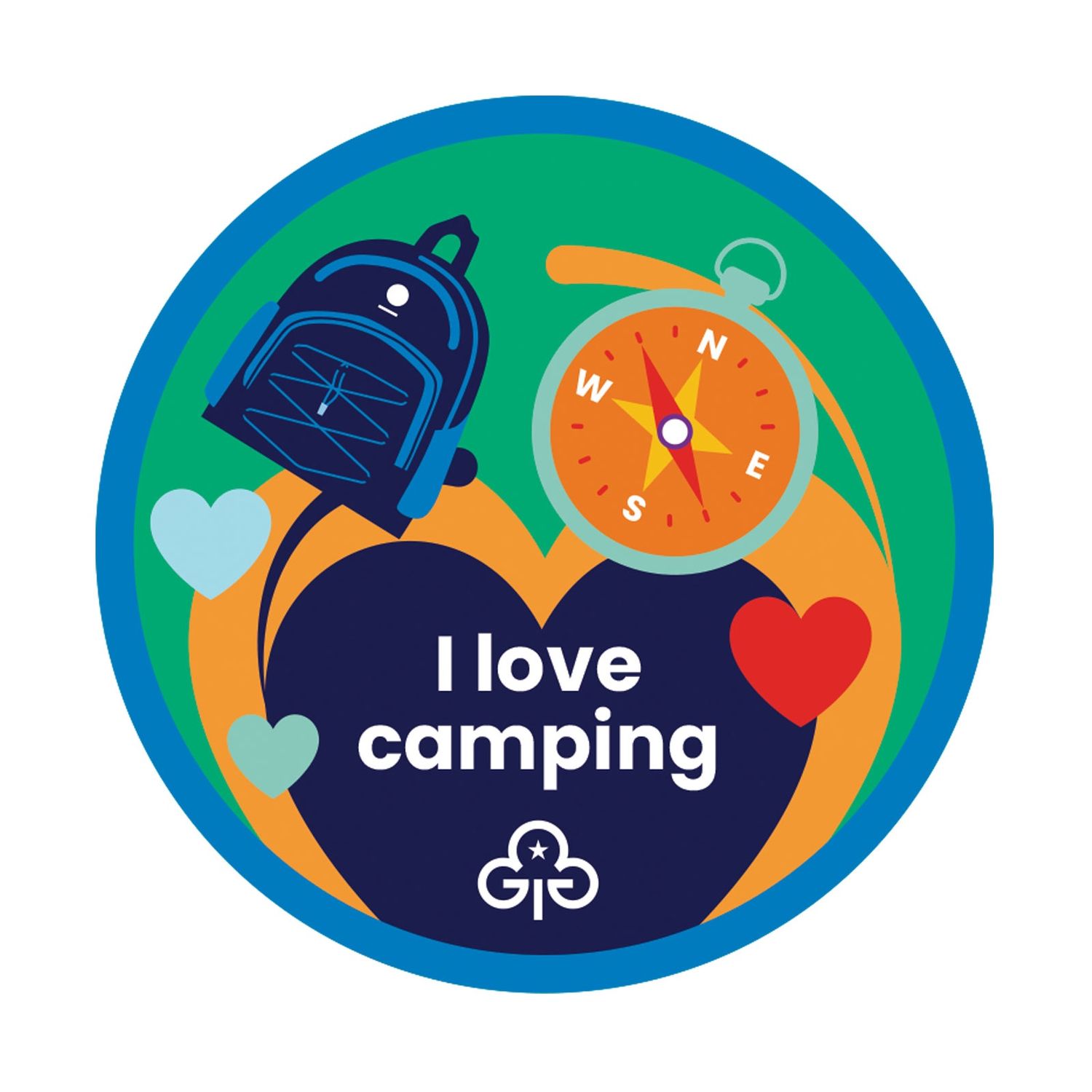 I love camping woven badge