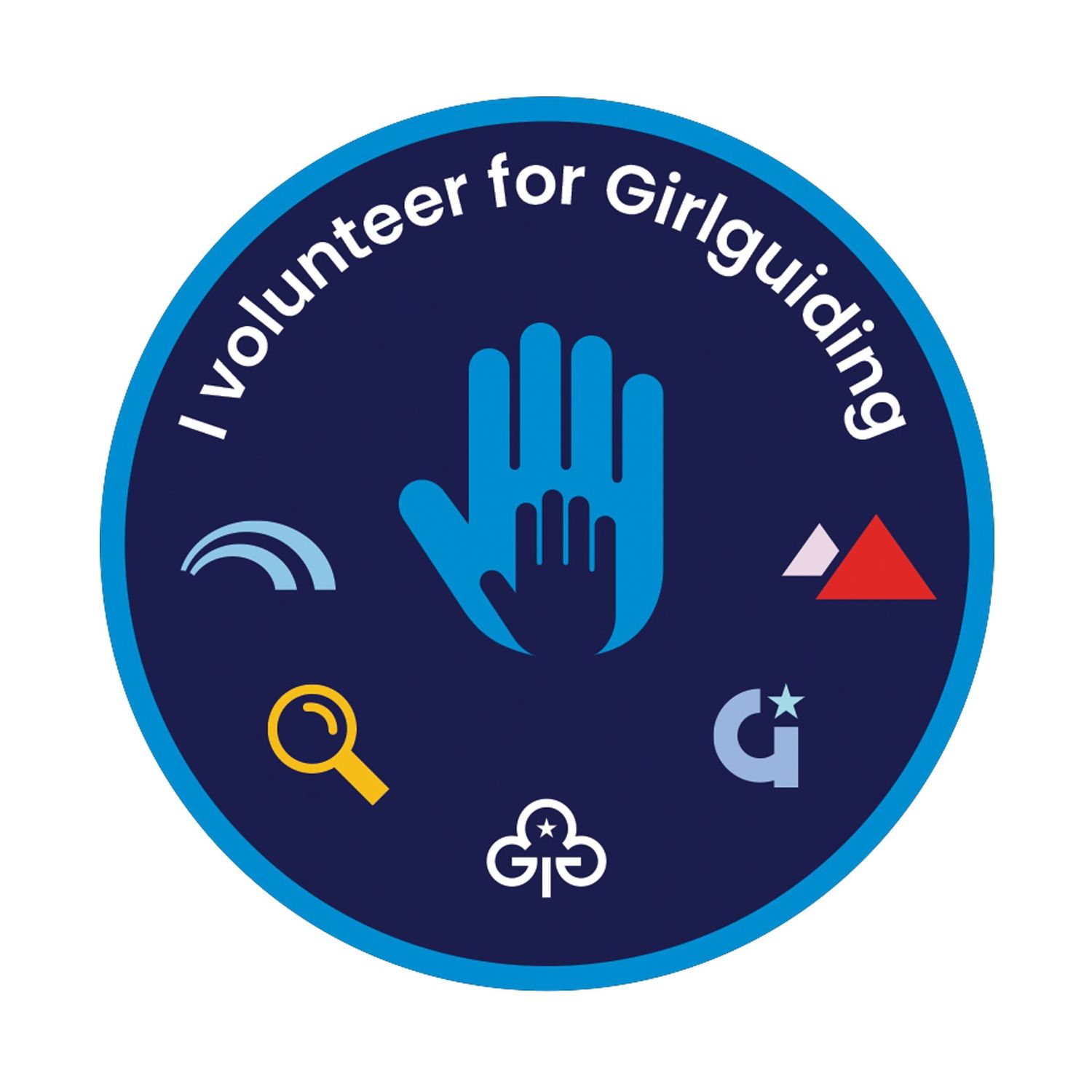 I volunteer for Girlguiding woven badge