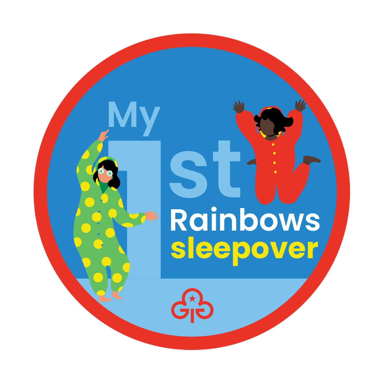 My 1st Rainbows sleepover woven badge