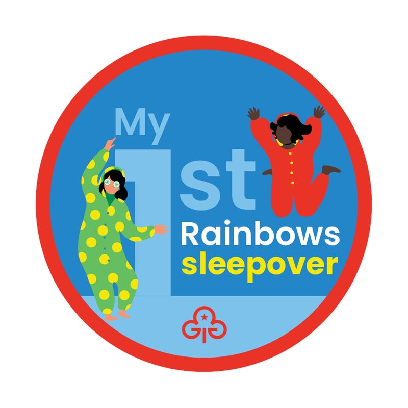 My 1st Rainbows sleepover woven badge