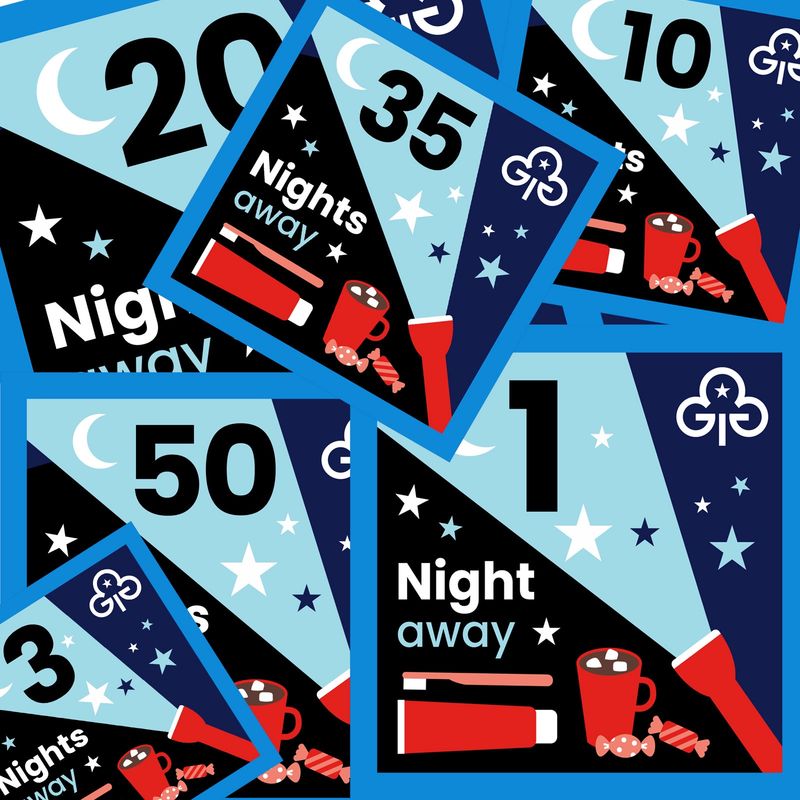 Nights away woven badges