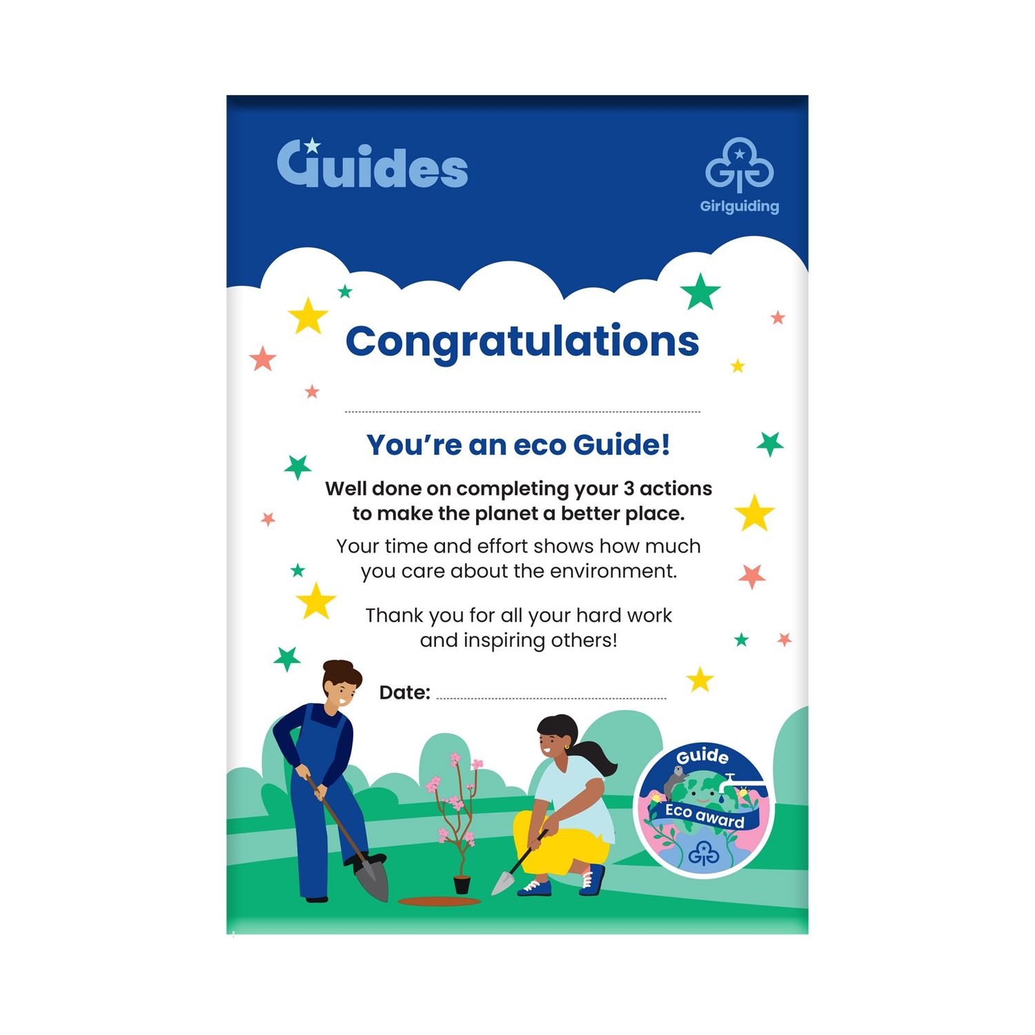 Guides eco award, Option: Certificate