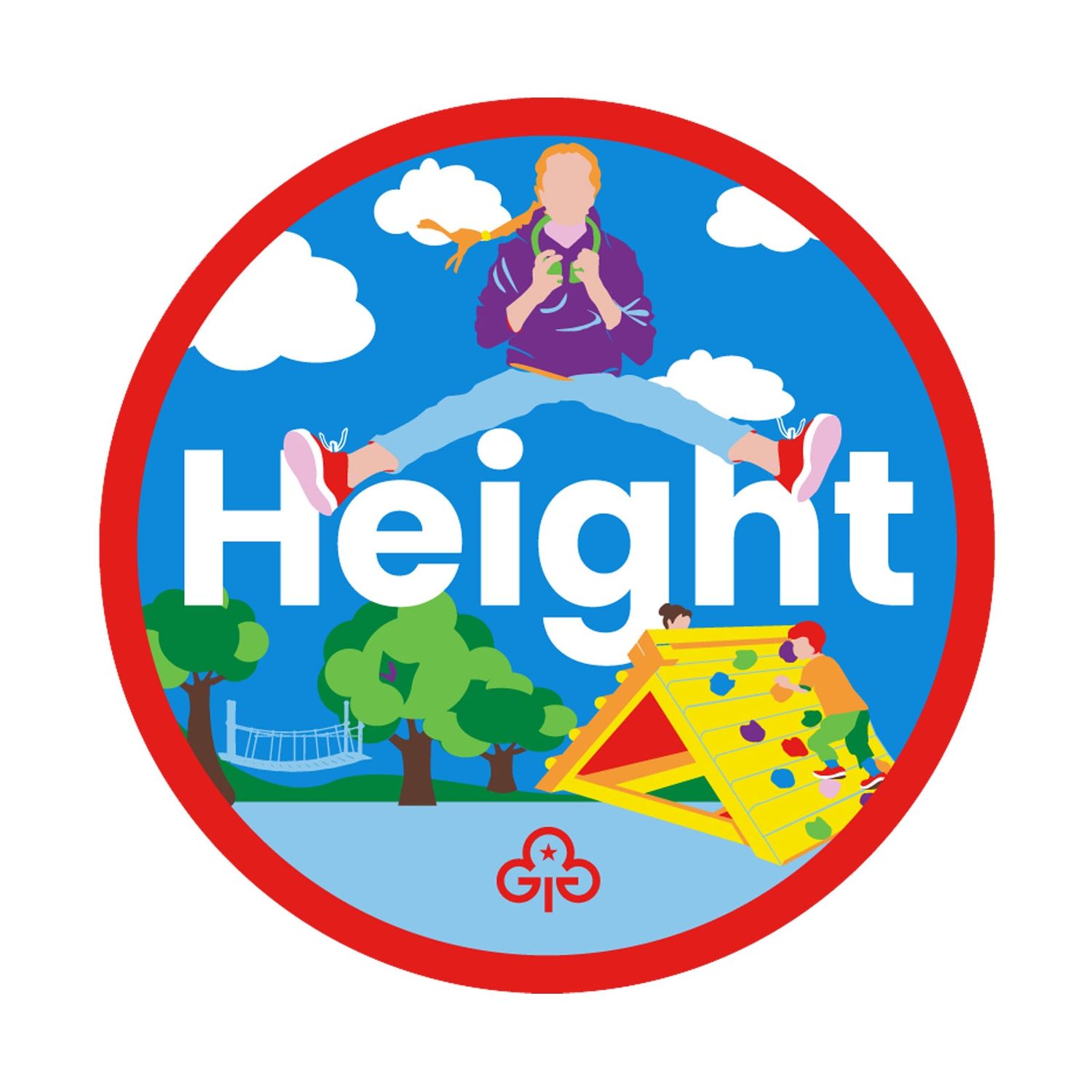 Rainbows height adventure woven badge