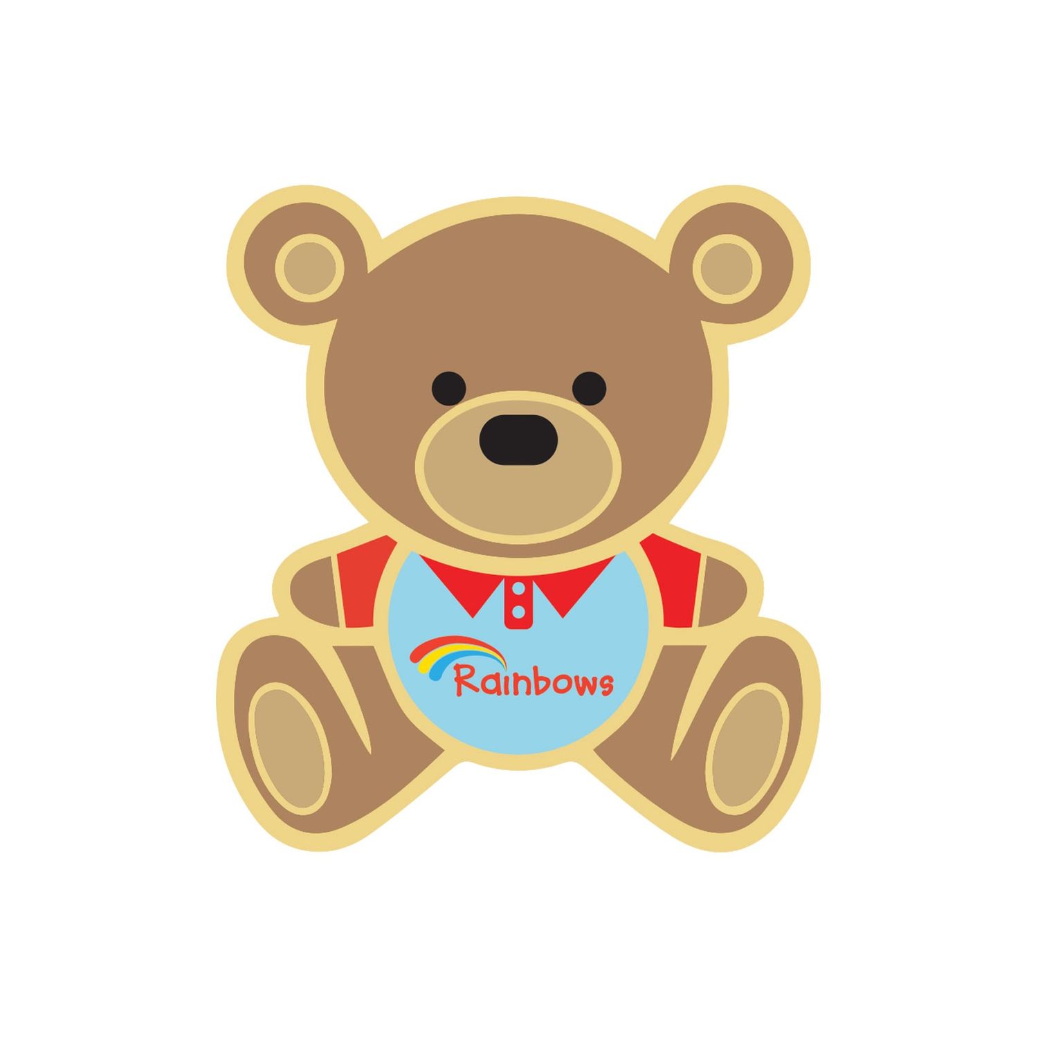 Rainbows teddy pin badge