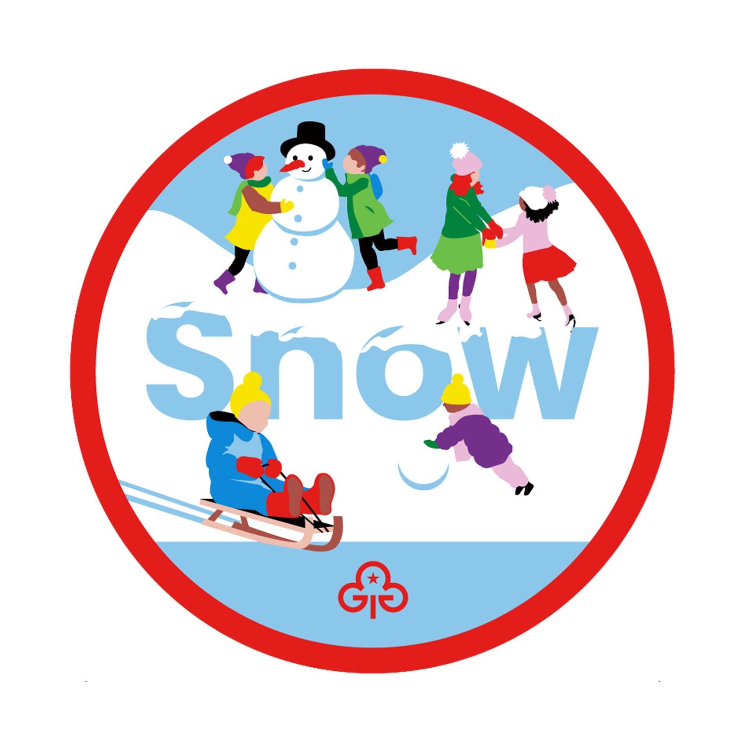 Rainbows snow adventure woven badge