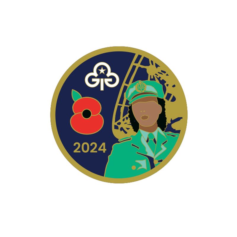 Remembrance poppy metal badge 2024