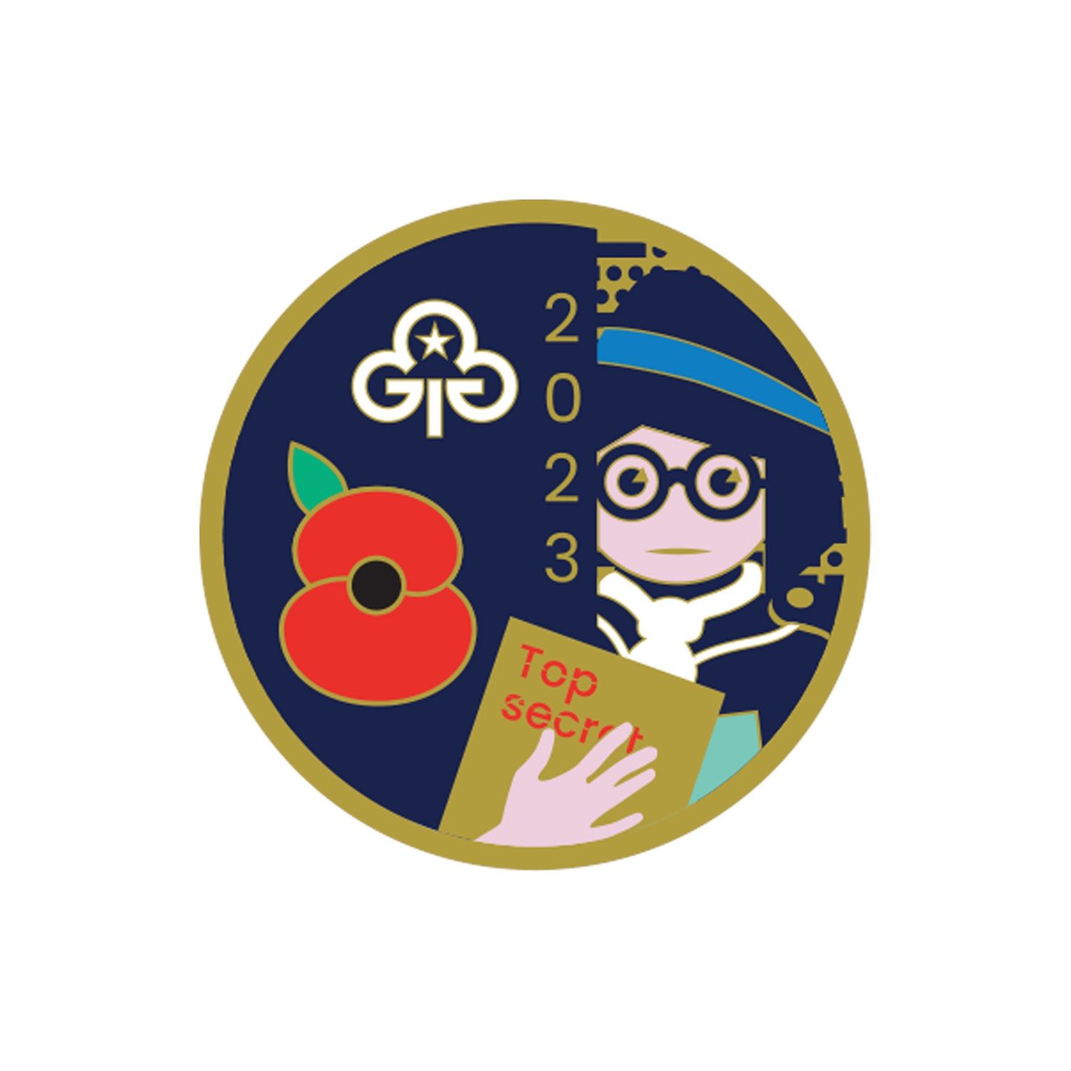 Remembrance poppy metal badge 2023
