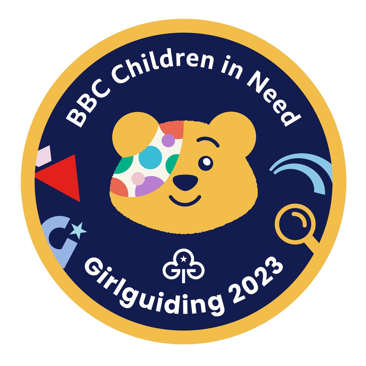 Girlguiding and BBC children in need 2023 woven badge