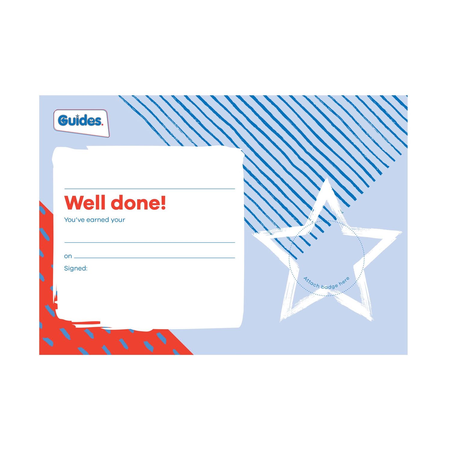 Guides badge celebration certificate