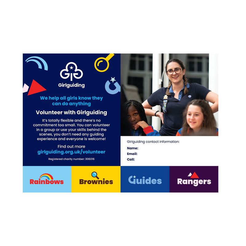 Volunteer with Girlguiding postcards (50 pack)