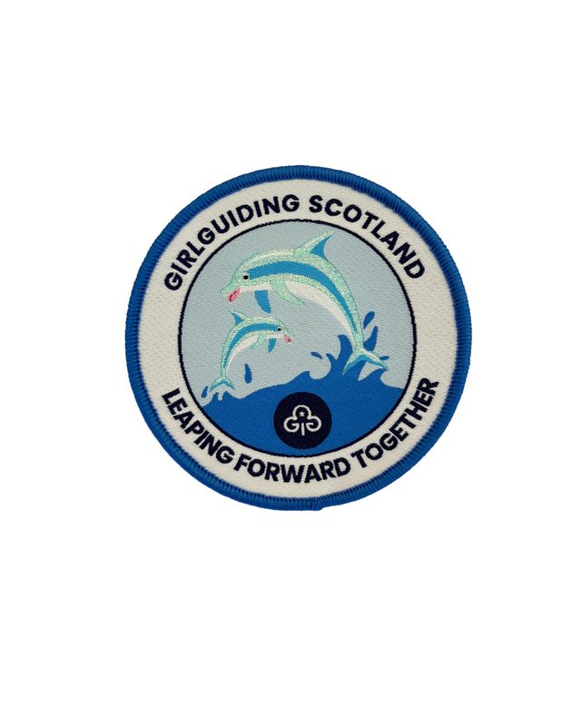 GGS leaping forward together woven badge