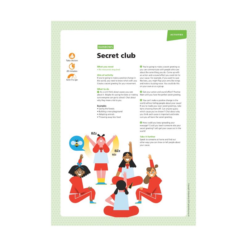Rainbows UMA - take action - secret club