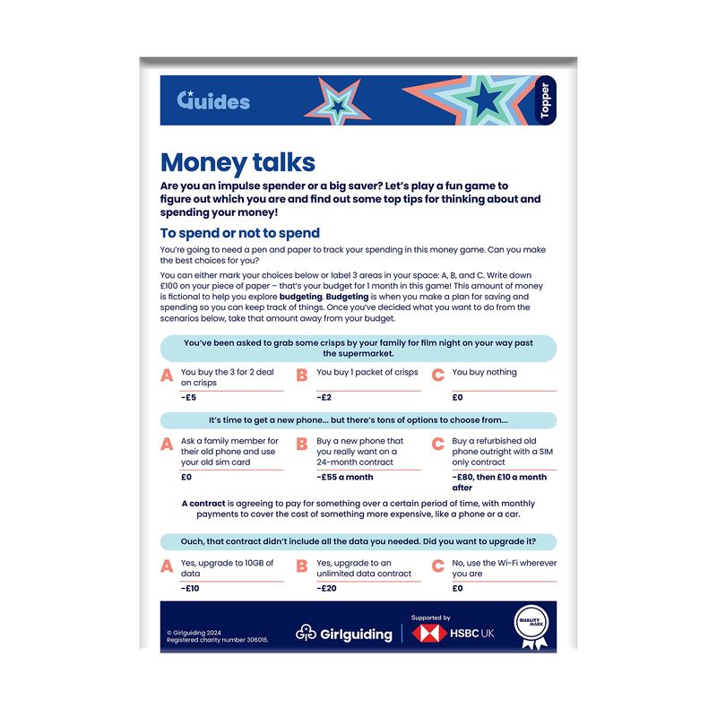 Guides topper - money talks