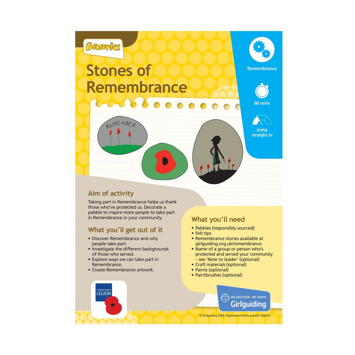 Brownies UMA - know myself - stones of remembrance