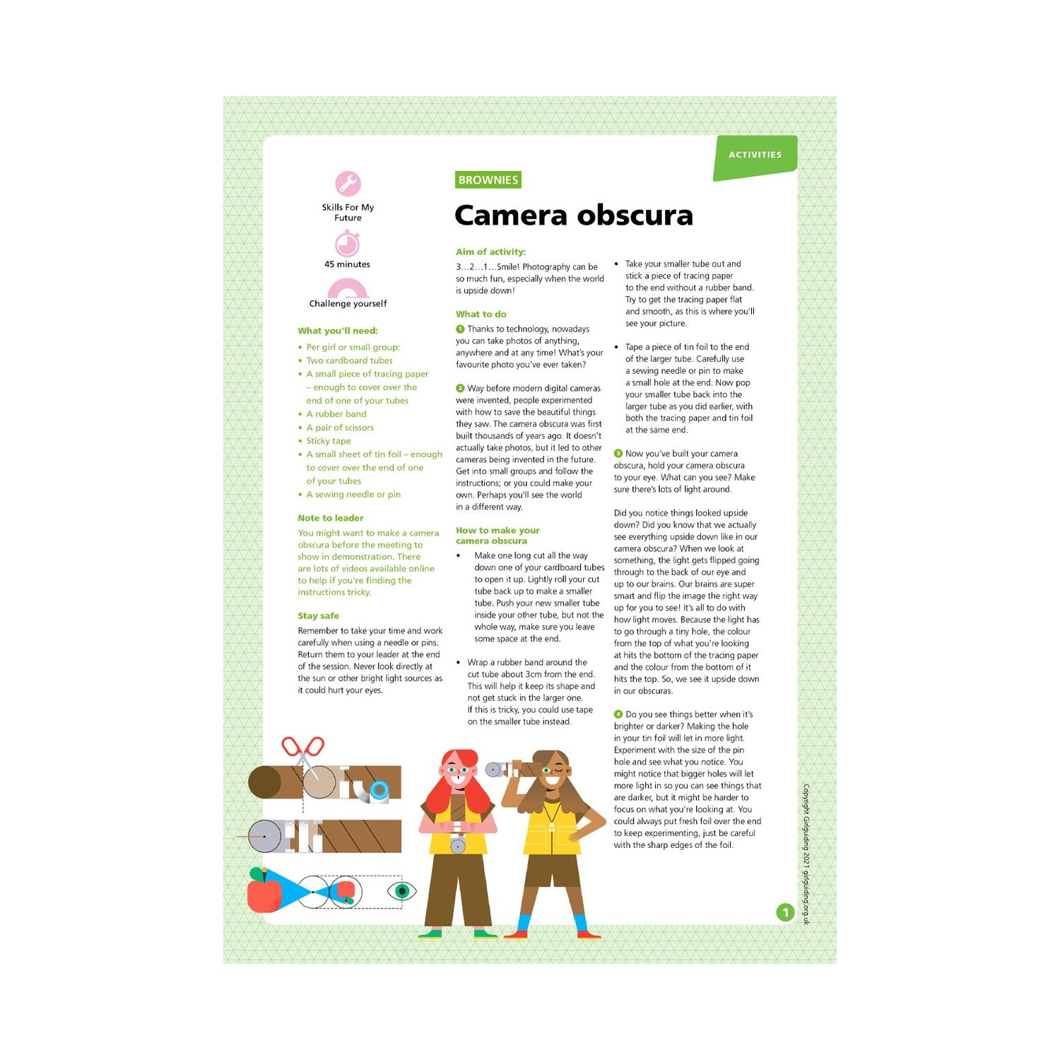 Brownies UMA - skills for my future - camera obscura