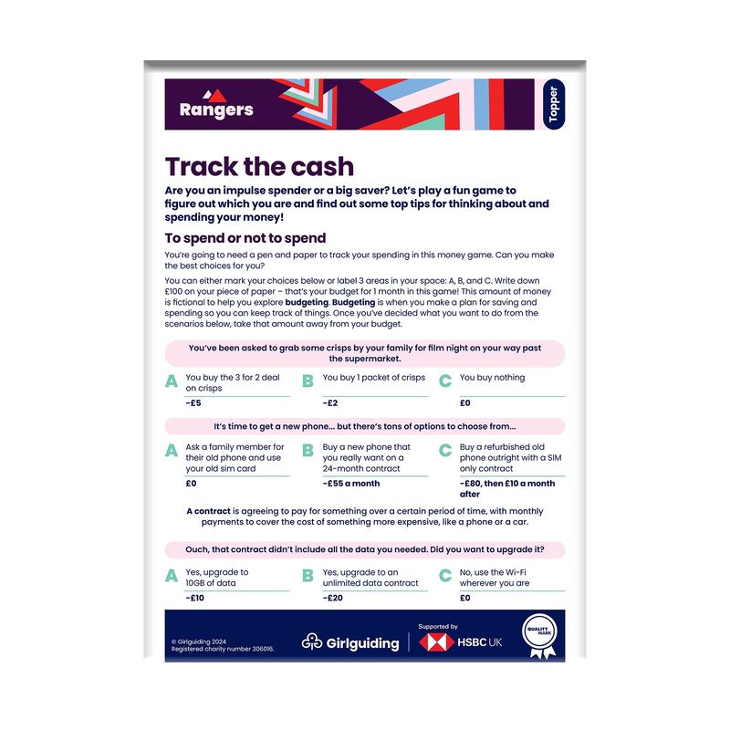 Rangers topper - track the cash