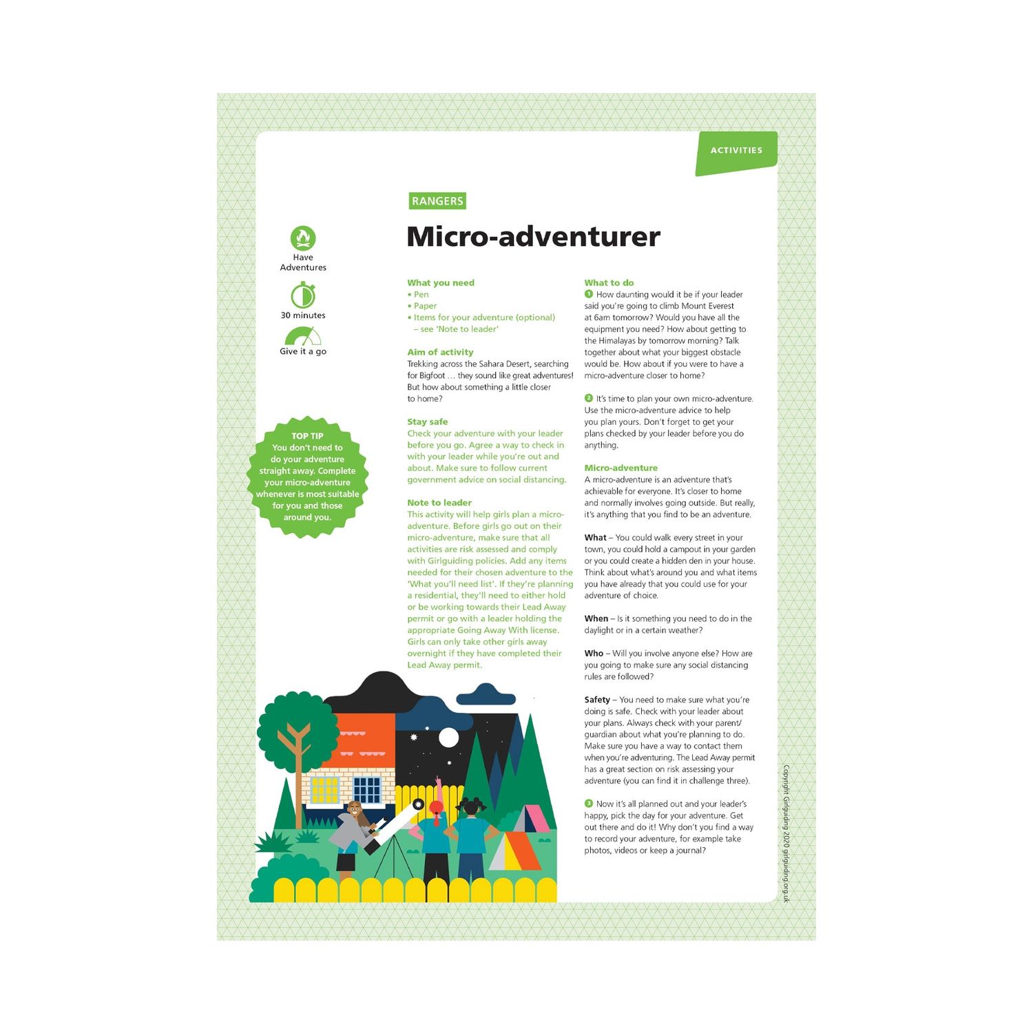 Rangers UMA - have adventures - micro-adventurer